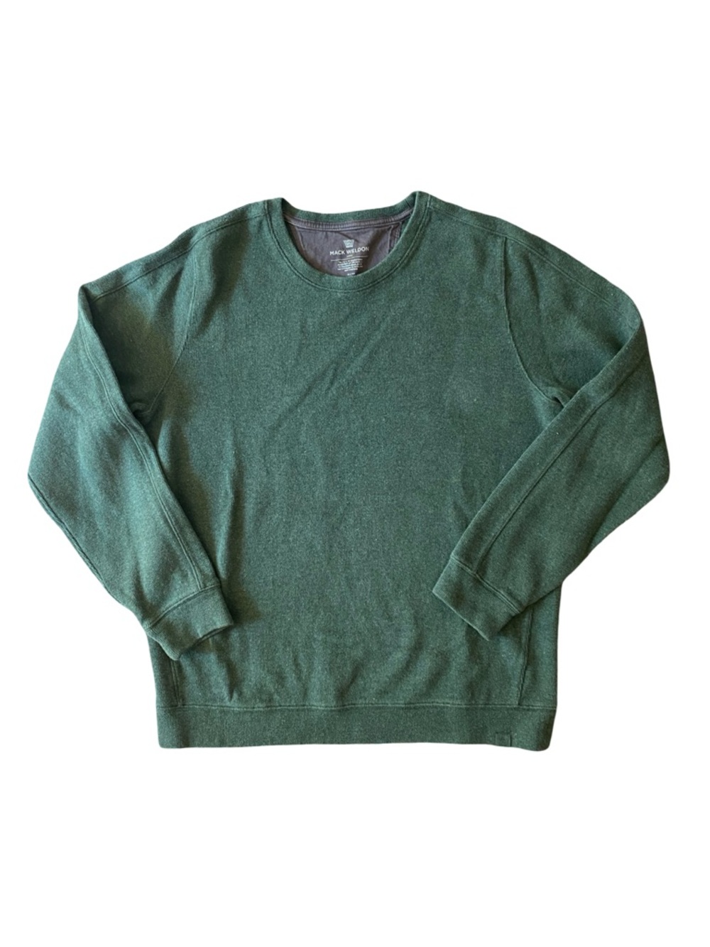 Mack Weldon Prime Cotton Crewneck Sweater Dark Green - Size Large